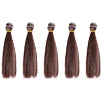 EXCEART 5 Piezas Recta Larga Trama de Cabello de Muñeca Extensiones de Cabello Lisas Resistentes Al Calor para Diy Craft…